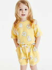 Fashion Girls Short Sleeve Ruffle Long Dress