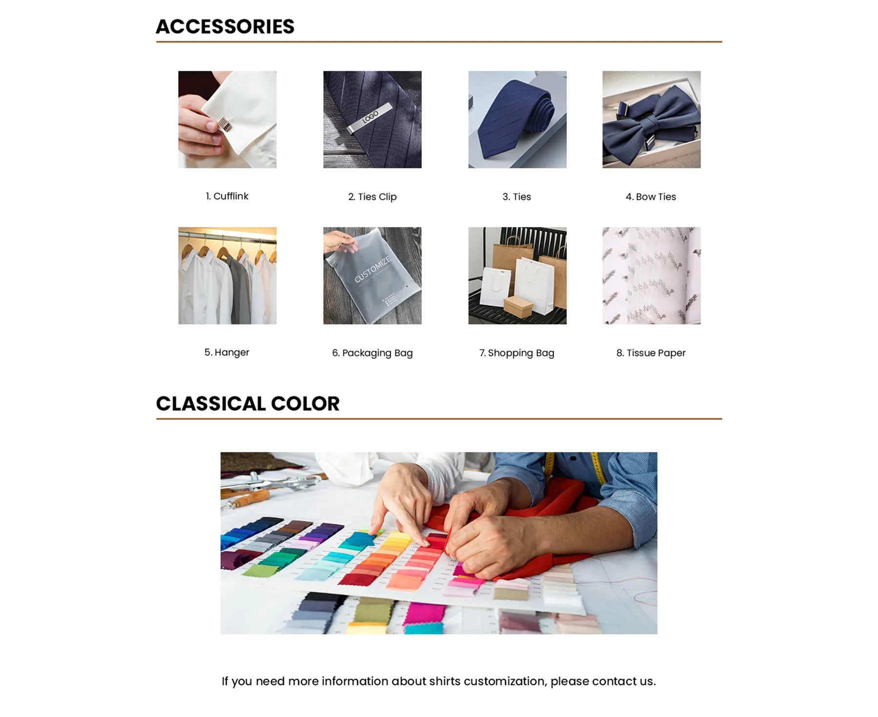 Chemises personnalisées