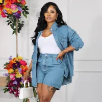 Women Fashion Denim Two-Piece Set