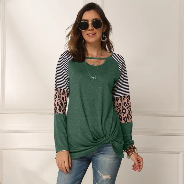 S-2XL Unique Hollow Patchwork Long Sleeve T-Shirts