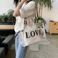 Women Fashion Large Capacity Transparent Jelly Shoulder Bag