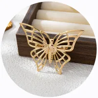 Conjunto de pendientes, pulsera y gargantilla con mariposa azul degradado estilo princesa