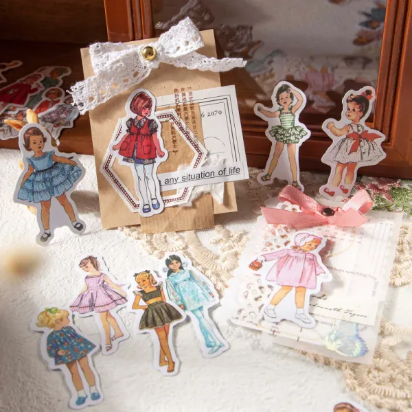 Retro Beautiful Day Children Party Series Handbook Decoration Material Stickers