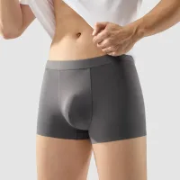 Men Fashion Casual Simple Letter Cotton Mid Waist Boxer Pants
