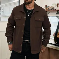 Men Fashion Casual Basic Letter Pattern Round Neck Plus Size Long Sleeve T-Shirt