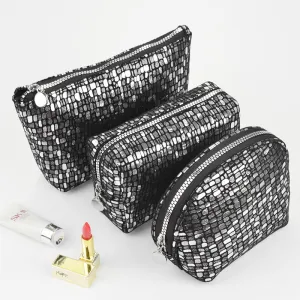 Cosmetic Bag Pvc Cool Shiny Three-Piece Clutch Bag