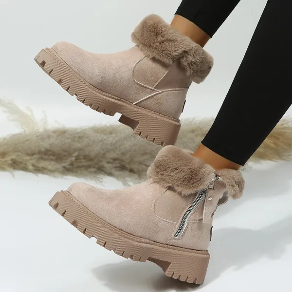Winter Women Fashion Plus Size Velvet Warm Side Zipper Snow Boots