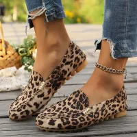 Women Casual Fashionable Plus Size Check Rhinestone Square Toe Flat Slippers