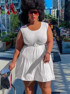 Women Fashion Elegant Plus Size Solid Color Beads Lotus Leaf Sleeve Slim Fit Dress