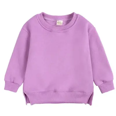 Sweat-shirt de couleur unie pour enfants et filles en bas âge, automne et hiver