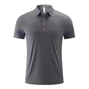 Men Women Unisex Summer Cool Breathable Anti-Wrinkle Short Sleeve Lapel Sports Polo Shirt