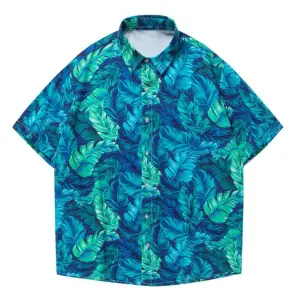 Summer Creative Printing Custom Men Hawaiian Short Sleeve Shirt