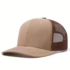 Custom Men Casual Solid Color Breathable Truck Hat