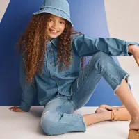 Kids Toddler Boys Girls Fashion Casual Heart Shaped Pattern Jeans