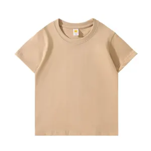 T-shirt à manches courtes personnalisé en coton à col ras du cou et épaules tombantes pour enfants