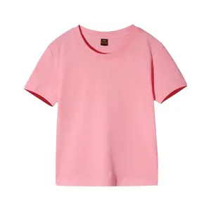 T-shirt à col ras du cou et manches courtes pour enfants, couleur unie, 100 % coton, personnalisé