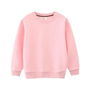 Sweat-shirt de couleur unie pour enfants et filles en bas âge, automne et hiver