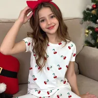 Baby Simple Solid Color Round Neck Long Sleeve Top And Pants Pajamas Set