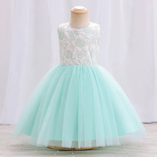 Wholesale long sleeve kids ball gown embroidered children clothing