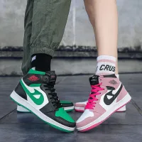Couple Fashion Casual Lace-up Stitching Design High Top Sneakers