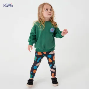 Kids Toddler Big Boys Spring Autumn Fashion Casual Cute Solid Color Floral Round Neck Long Sleeve Pants Set