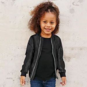 Children Kids Baby Fashion Winter Autumn Girls Boys Solid Color Long Sleeve Casual Zipper Jacket